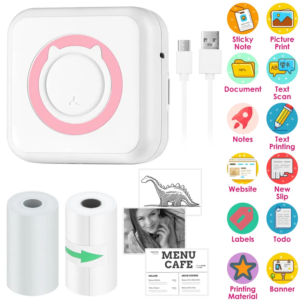 Pocket Wireless Thermal Printer Portable Mini Sticker Maker Machine ...