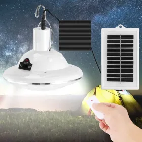 Solar Camping Light Hanging LED Bulb Lamp Portable Lantern Emergency Light (Option: White)